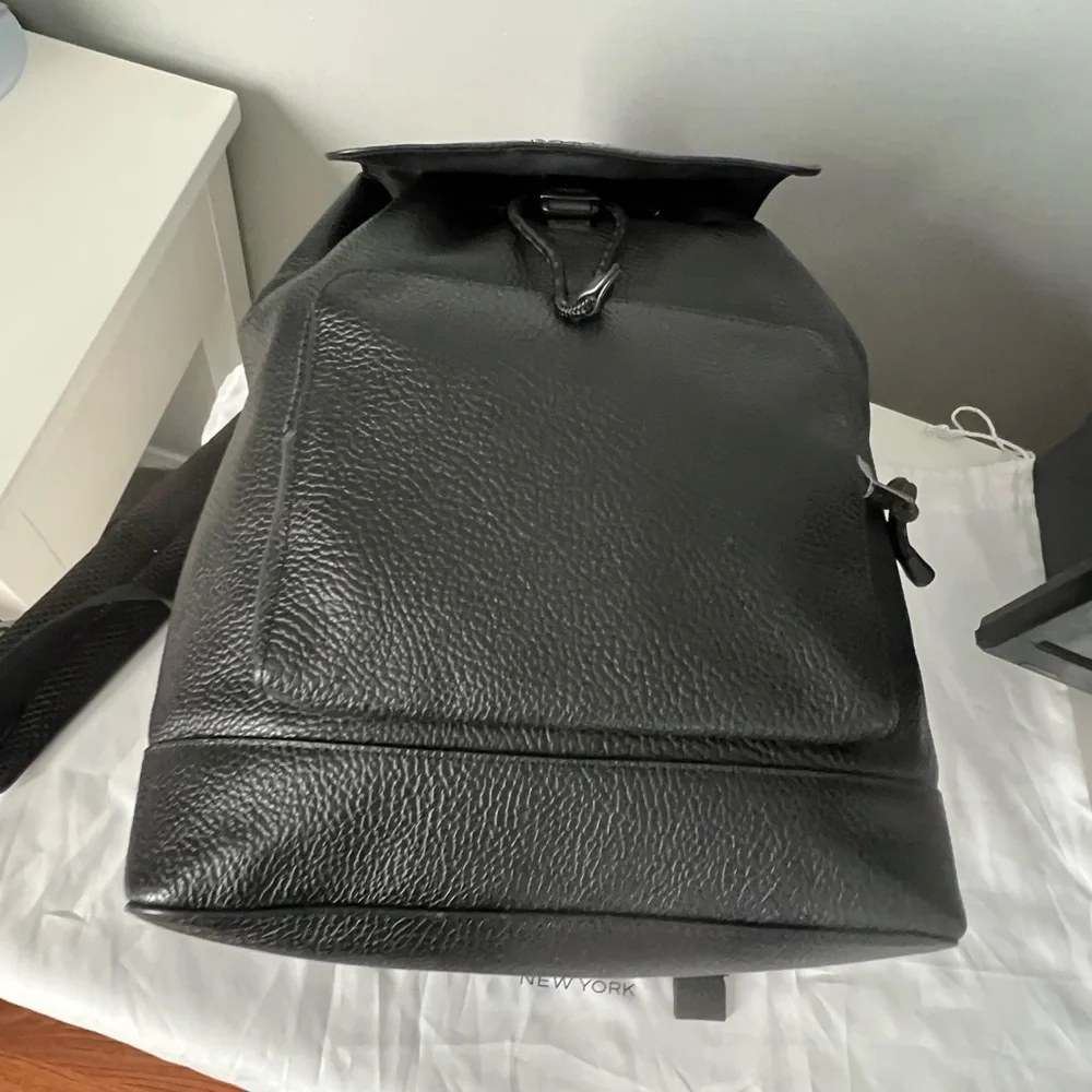 Coach Black Leather Men's Backpack
